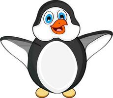 Cartoon character of cute penguin. vector