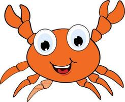 Illustration of funny cartoon crab. vector