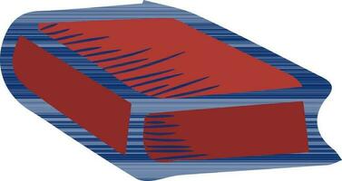 Closed book in red and blue color. vector