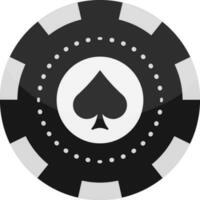 Casino chip with spade symbol. vector