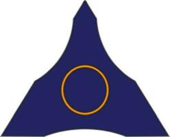 Trangle style of spinner toy with blue color and stroke. vector