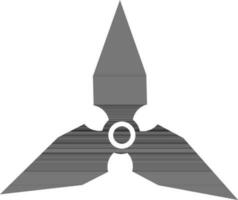 Three pointed arms in spinner toy in black. vector