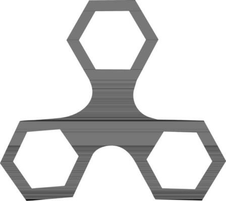 Hexagon shape of three arms in spinner toy in illustration.