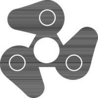 Illustration of three arms of spinner in glyph style. vector