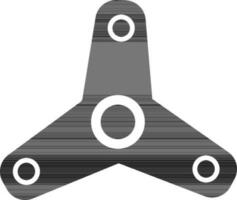 Three arms of spinner toy icon in black style. vector