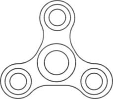 Three arms set of spinner toy icon in stroke. vector