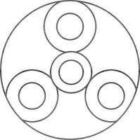 Illustration of circular style of spinner toy in stroke style. vector