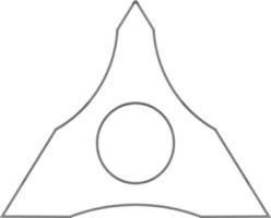 Trangle style of spinner toy in stroke style. vector