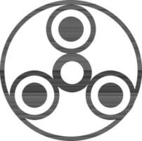 Illustration of circular style of spinner toy in glyph style. vector