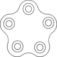 Spinner toy icon with five arms for playing concept. vector