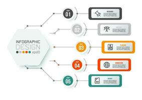 concepto de negocio de plantilla infográfica con diagrama. vector