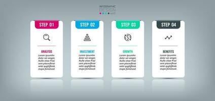 Infographic template business concept with step. vector