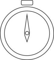 Illustration of a chronometer in black line art. vector