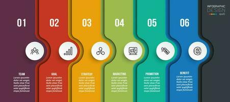 Plantilla de infografía empresarial de gráfico de línea de tiempo. vector