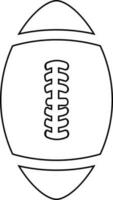 Black line art illustration of a american football. vector