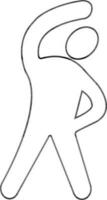 Black line art faceless exercise posing man. vector