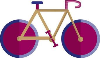 Bicycle made by pink, brown and blue color. vector