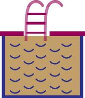 Pink and brown pool ladder. vector