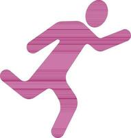 Pink faceless running man. vector