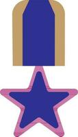 medalla hecho por azul, rosado y marrón color. vector