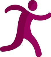 Character of a faceless running man in pink color. vector