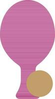 Pink racket with brown ball for tennis. vector