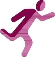 Pink faceless running man. vector