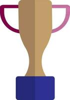 Blue and brown trophy cup. vector