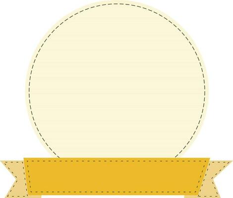 Blank sticker, tag, label with ribbon.