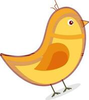 Flat illustration of yellow bird. vector