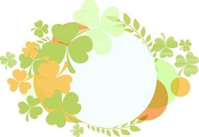 Shamrock leaves decorated background. vector