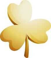 Glossy 3d golden clover leaves. vector