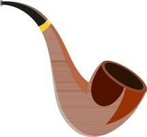 Illustration of 3D brown smoking pipe. vector
