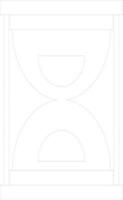 Flat style line art sand clock icon. vector