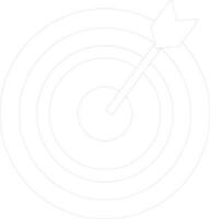 Black line art target arrow with bullseye. vector