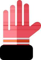 Icon of fireman glove in colorful flat style. vector