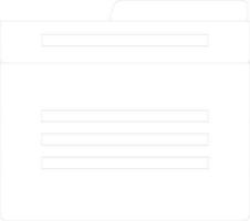 Isolated black line art file folder. vector