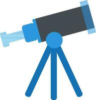 Blue and grey telescope on white background. vector