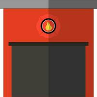 Isolated fire station with emblem. vector