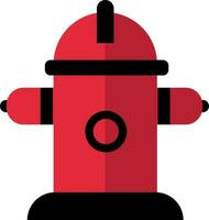 Illustration of fire hydrant in red and black color. vector