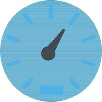 Blue and grey speedometer in flat style. vector