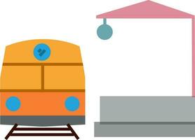 Stylish colourful train. Sign or symbol. vector