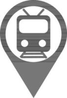 Train location pointer pin icon. vector