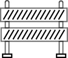 Stylish black and white road barrier. vector