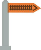Railroad sign board in gray and orange color. vector