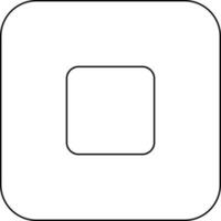 Stop button icon in stroke style for music player. vector