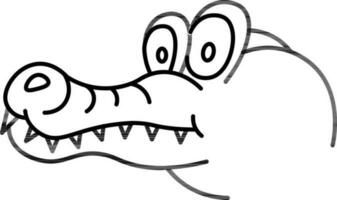 Crocodile Face Icon or Symbol in Black Thin Line. vector