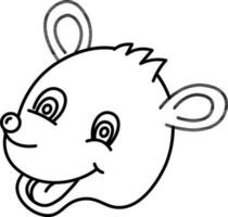 Funny Bear Face Icon in Flat Style. vector