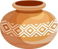 Illustration of traditional mud pot. vector