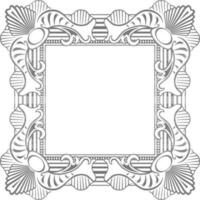 Decorative floral design frame in square shape. vector